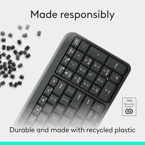 Teclado Inalámbrico Bluetooth Logitech K250 Compacto con Teclado Numérico, Grafito (Como Nuevo)