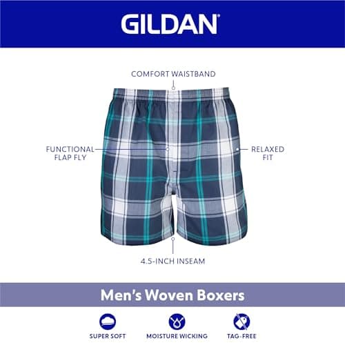 Gildan Men's Underwear Boxers, Multipack, Grey/Red Assorted (5-pack), Large thumbnail 3