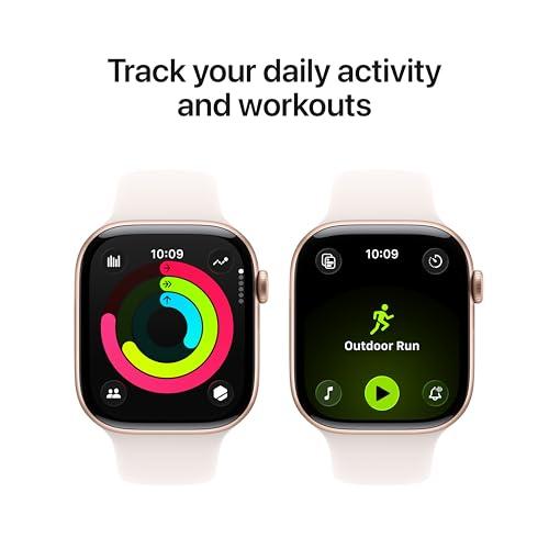 Apple Watch Series 11 [GPS + Cellular 46mm] Smartwatch with Rose Gold Aluminum Case w Light Blush Sport Band - M/L. Sleep Score, Fitness Tracker, Health Monitoring, Always-On Displ