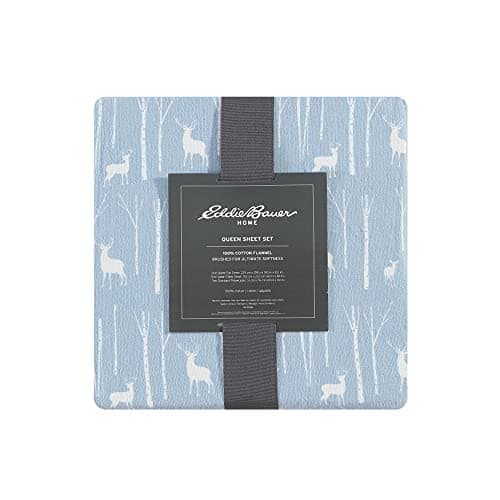 Eddie Bauer - Twin Sheets, Cotton Flannel Bedding Set, Brushed For Extra Softness, Cozy Home Decor (Birch Forest, Twin)