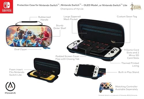 Miniatura de Funda Protectora PowerA Champions of Hyrule para Nintendo Switch OLED/Lite - Rígida, Asa y Licencia Oficial 2