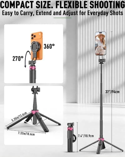 Trípode magnético para celular ACKIMA de 37'' con control remoto