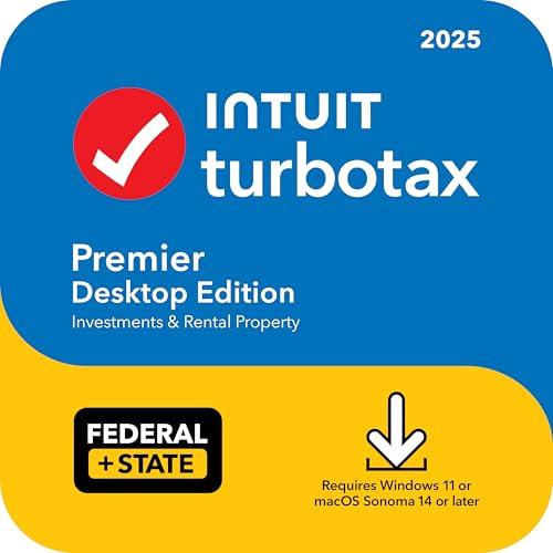 TurboTax Premier Desktop 2025: Impuestos Federales y Estatales (Descarga PC/Mac)