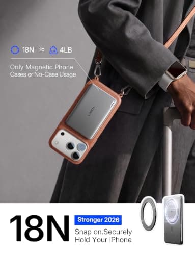 Miniatura de Batería portátil magnética LISEN para MagSafe, 0.3'' ultra delgada, 5000mAh, carga inalámbrica Qi2 11