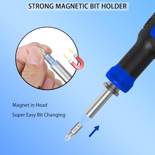 WOOPHEN Multi-bit Screwdriver 13-in-1 Screw Driver Adjustable Mini Screwdriver Set Multitool All in One with Torx Security, Phillips, Hex, Flat Head, Square and 1/4 Nut Driver (Blu thumbnail 4