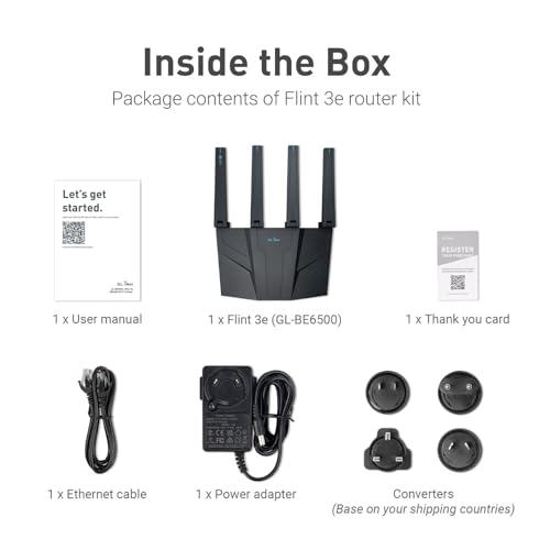 GL.iNet GL-BE6500 (Flint 3e) WiFi 7 Router, High-Speed WiFi Router for Wireless Internet w/VPN, 5 x 2.5G Ethernet Port for Fiber Optic Modem, Long Range Large Home, Business & Gami thumbnail 7