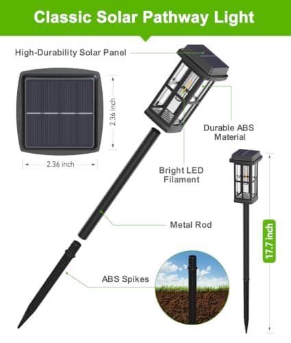 Miniatura de Set de 8 Luces Solares Ahaorigin para Exterior con 2 Modos de Iluminación 2