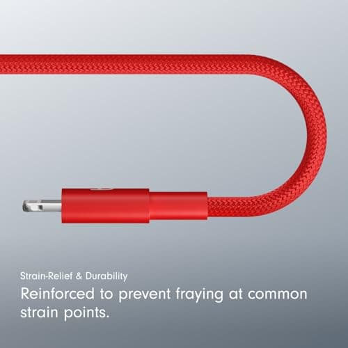 Cable USB-C a Lightning Beats Trenzado de Carga Rápida y Duradero (1.5 m) - Rojo Rápido