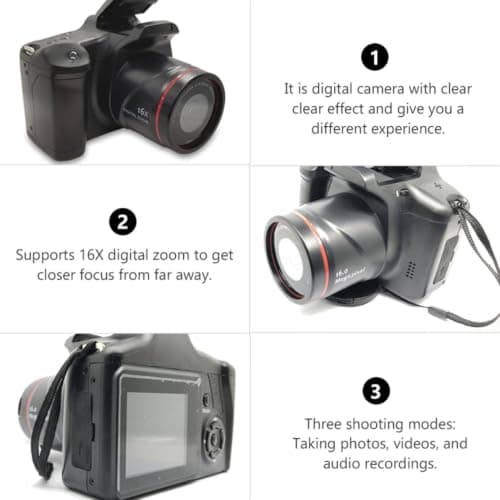 HD 720P Digital Camera with Wide-Angle Lens Small Cameras for Photography | Shakeproof Vlogging Camera Support 16x Digital Zoom Cool Gifts for Beginners Photography Lover Friends Family thumbnail 4
