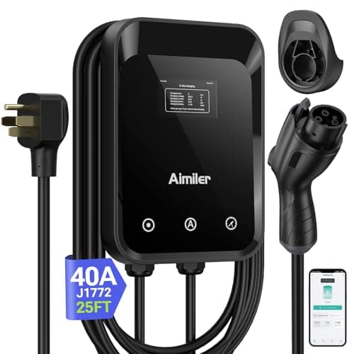 Cargador EV AIMILER Nivel 2 (40A/9.6kW) para Casa - Nema 14-50P, Cable 25ft