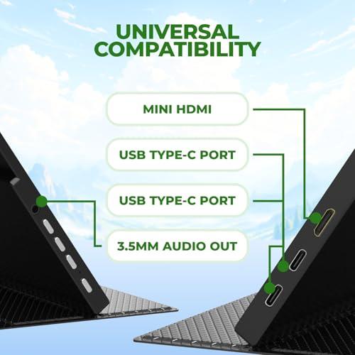 AOC 16T20 Portable Monitor 15.6" FHD 1080p IPS Display, USB-C, Mini HDMI, Built-in Speakers, Travel Monitor with Smart Cover, Compatible with Laptops, MacBook, Gaming Console Ready