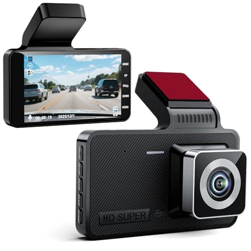 Cámara para Coche 4 Pulgadas HD 1080p con Visión Nocturna, Gran Angular y Sensor G – Vigilancia 24H