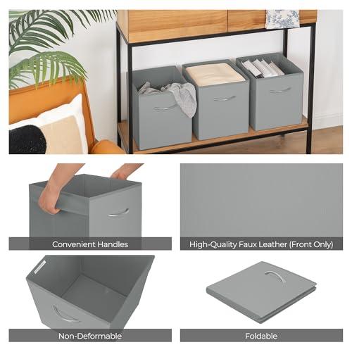 StorageWorks Gray Storage Cubes, 11 Inch Cube Storage Bins with Handle, Cube Storage Organizer Bins for Shelves and Closet, Collapsible Storage Bins, 4-Pack thumbnail 5
