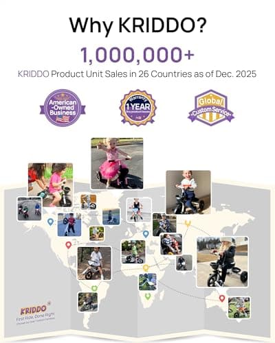 KRIDDO Toddler Tricycle for Toddlers Age 2-5, Tool-Free Trike