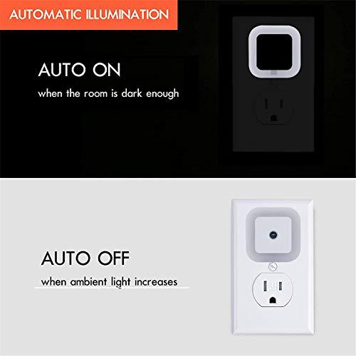 Uigos LED Night Light Lamp with Smart Sensor Dusk to Dawn Sensor, Daylight White, 0.5W Plug-in, 6-Pack thumbnail 2