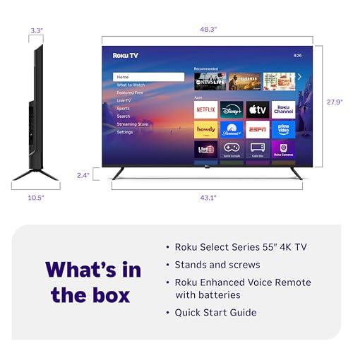 Roku Smart TV 2025 – 55-Inch Select Series, 4K HDR TV – Roku TV with Enhanced Voice Remote – Flat Screen LED Television with Wi-Fi for Streaming Live Local News, Sports, Family Ent thumbnail 7