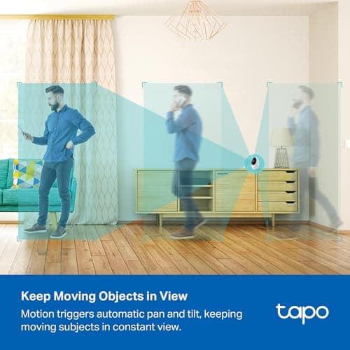 Tapo 4K Indoor Pan/Tilt Wired Security Camera - Works as a Baby Monitor, Person/Pet Detection, Facial Recognition, 360° AI Motion Tracking, Subscription-Free Local Storage or Optio thumbnail 6