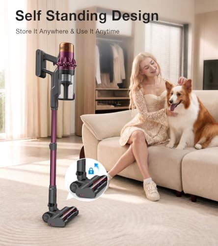 Miniatura de Aspiradora Inalámbrica 600W Potente para Hogar y Mascotas con Pantalla LED y Antienredos 8