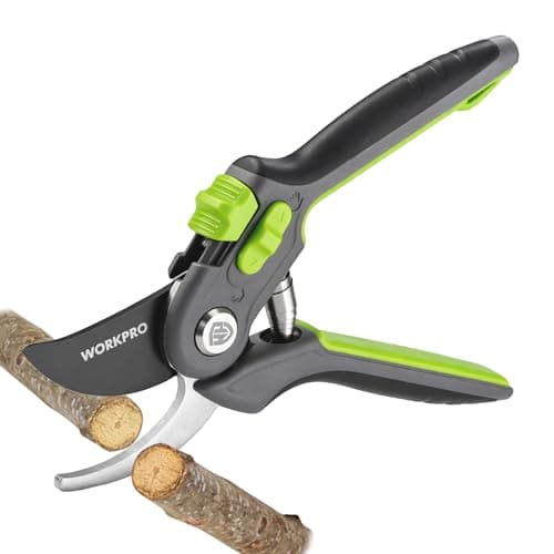 WORKPRO 8" Bypass Pruning Shears for Gardening with Dual-Size Opening