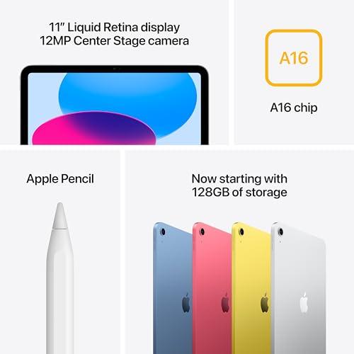 Apple iPad 11-inch: A16 chip, 11-inch Model, Liquid Retina Display, 128GB, Wi-Fi 6, 12MP Front/12MP Back Camera, Touch ID, All-Day Battery Life — Blue thumbnail 5
