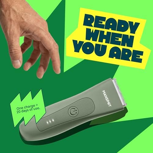 MANSPOT Manscape Hair Finishing Trimmers, Pubic Hair Trimmer for Men and Women, Electric Ball Trimmer Pubic Shaver,Hypoallergenic Ceramic Blade Heads,Waterproof Wet/Dry Groin Shave thumbnail 4