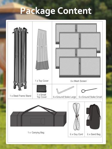 Gazebo Plegable Instantáneo Garvee Hexagonal 13x13ft con Mosquitero