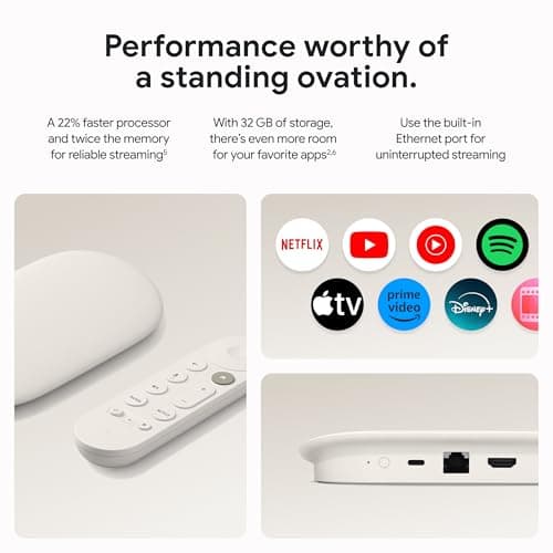 Google TV Streamer 4K - Fast Streaming Entertainment on Your TV with Voice Search Remote - Watch Movies, Shows, Live TV, and Netflix in 4K HDR - Smart Home Control - 32 GB of Stora thumbnail 4
