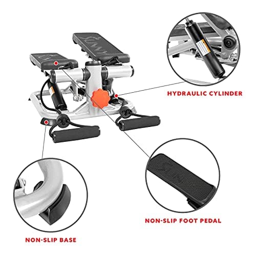 Mini Stepper 2 en 1 Sunny Health & Fitness Total Body con Bandas y Monitor Digital