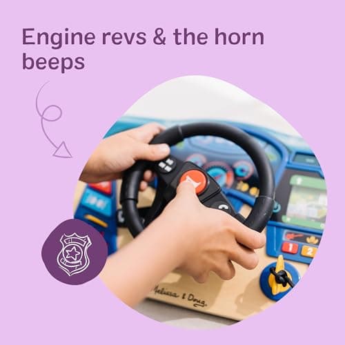 Melissa & Doug Vroom & Zoom, Interactive Wooden Dashboard, Racing Car Steering Wheel Toy, Lights & Sounds, Preschool Learning Toys for Girls & Boys 3+ - FSC Certified thumbnail 3