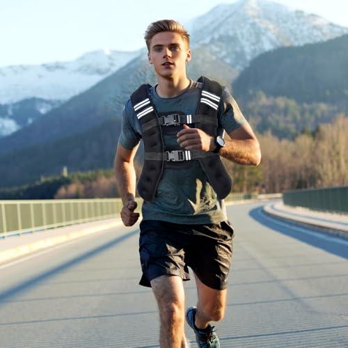 VEVOR Weighted Vest, 20 lbs Weight Vest with Reflective Stripe, Adjustable Buckle Body Weight Vest for Men Women, Workout Equipment for Strength Training, Running, Jogging, Fitness thumbnail 8