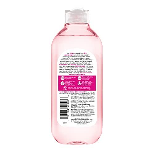 Garnier Micellar Water with Rose Water and Glycerin, Hydrating Facial Cleanser & Makeup Remover, For All Skin Types, Vegan, Cruelty Free, 13.5 Fl Oz (400mL), 1 Count thumbnail 2