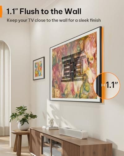 Perlegear Ultra Slim TV Wall Mount 1.1" Low Profile for 42-90" TVs, Fits 16"/24" Studs, Full Motion TV Mount Wall Bracket with Dual Articulating Arms, Swivel, Tilt, Max VESA 600x40 thumbnail 4