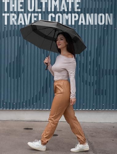 Paraguas de Viaje Repel Antiviento: Compacto, Automático y Súper Resistente (hasta 160 km/h)