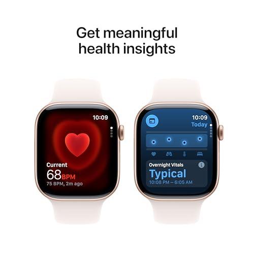Apple Watch Series 11 [GPS + Cellular 46mm] Smartwatch with Rose Gold Aluminum Case w Light Blush Sport Band - M/L. Sleep Score, Fitness Tracker, Health Monitoring, Always-On Displ