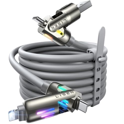 Cable LISEN 4 en 1 USB-C a Lightning, 240W con Luz