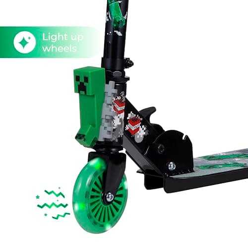 Minecraft - Kids 2-Wheel Kick Scooter with Light-Up Wheels and Foldable