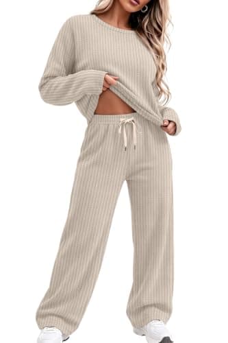 Conjunto de Pijama y Descanso Tejido Waffle para Mujer