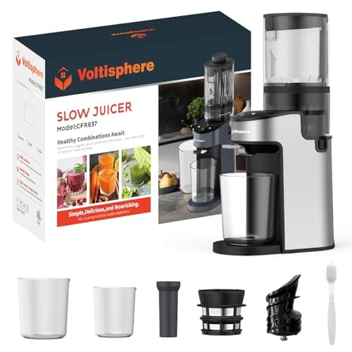 Cold Press Juicer,400W Juicer Machines,4.9"Wide Feed Chute Slow Masticating Juicer for Whole Vegetables & Fruits,High Juice Yield,Easy to Clean,Advanced Touch Sensing Switch(Silver Gray)