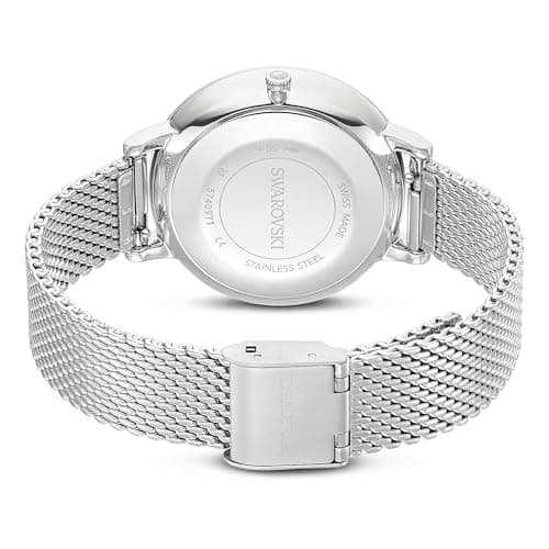 Miniatura de Reloj Swarovski Clarica, hecho en Suiza, brazalete de metal, tono plateado, acero inoxidable 3
