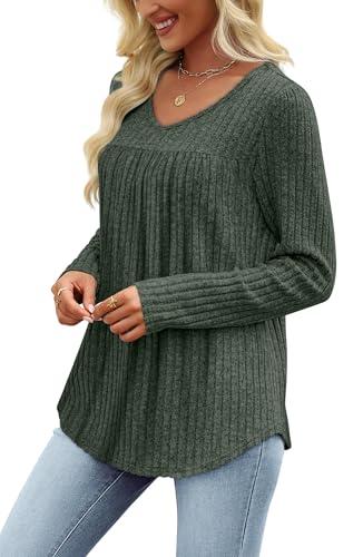 WIHOLL Fall Outfits for Women 2025 Long Sleeve Shirts for Women Dressy Casual Womens Boho Tops Trendy Sweaters Early Fall Fashion Clothing Old Money Clothes School Outfits for Teac thumbnail 4