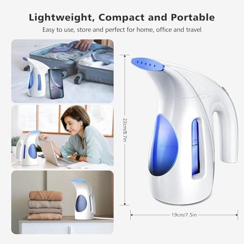 HiLIFE Steamer for Clothes, Portable Handheld Design, 240ml Big Capacity, 700W, Strong Penetrating Steam, Removes Wrinkle, for Home, Office(ONLY FOR 120V) (Ocean Blue) thumbnail 6