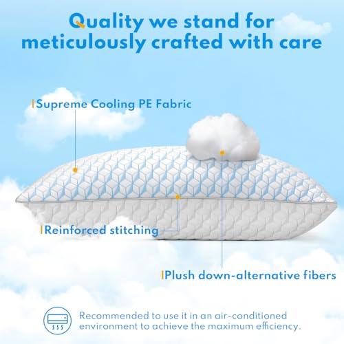 Almohadas HEYCUZI Queen Size (Par) – Suaves, Tipo Pluma, Refrescantes