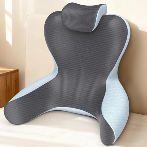 Reading Pillow for Sitting in Bed,22" H Back Support Pillow for Sitting up,Back Rest & Lumbar Support Pillows with Arms, Bed Rest Chair Cushion,Chaise Lounges Reclining,Gaming,Work