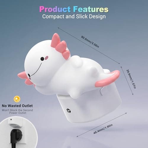 Miniatura de Luz Nocturna 3D de Axolote JandCase para Niños 4