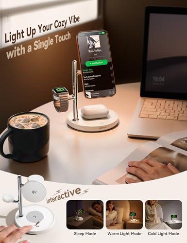 15W MagSafe for JOYROOM, Fast Qi2 Certified 4-in-1 MagSafe Charging Station for Apple, Wireless Charger for iPhone 17/16/15 Pro Max, Pixel 10/9, iWatch, AirPods 4/3/2/Pro(Cable& 30 thumbnail 4