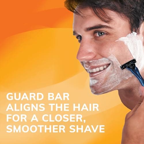 Miniatura de BIC Comfort 3 Refillable Three-Blade Disposable Razor for Men, Sensitive Skin Razor For a Comfortable Shave, 1 Handle and 6 Cartridges, 7 Piece Razor Set (Pack of 2) 5