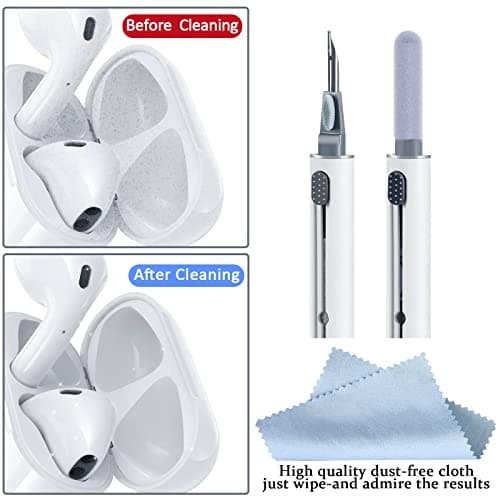 Airpod Cleaner Kit, Earbud Cleaning Kit for Airpods Pro 1 2 3,Multi-Function Cleaning Pen with Soft Brush Flocking Sponge, Suitable for Bluetooth Headset, Charging Box, Mobile Phon thumbnail 4