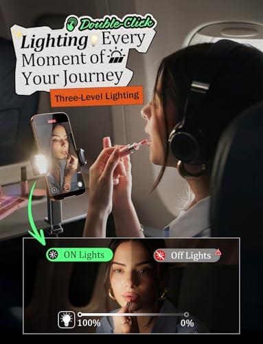 LISEN Airplane Travel Essentials, Cruise Ship Essentials 2026 for Women Men Phone Holder Mount (LED) Airplane Gadgets for Men Women Long Flight Travel Accessories Photographic Ligh thumbnail 3