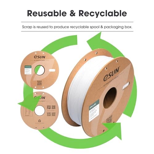 eSUN PLA Basic Filament 1.75mm, 3D Printer Filament High Speed PLA for Fast Printing, 1KG Spool (2.2 LBS) 3D Printing Filament for High Speed 3D Printers, Cold White