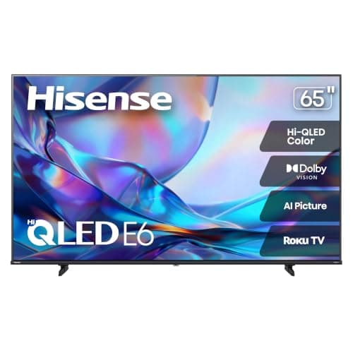 Smart TV Hisense 65" Hi-QLED 4K UHD Roku (Serie E6SR, Modelo 2026) con Dolby Vision y Game Mode Plus